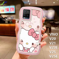 ขอบคลื่น JieFie น่ารักเคสสำหรับ VIVO โทรศัพท์ V20 / V21 / V23E / V25 / V25E การ์ตูนเฮลโลคิตตี้เคสโทรศัพท์ซองนุ่มกันกระแทก