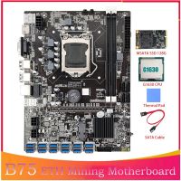 B75 ETH Mining Motherboard LGA1155 12XPCIE to USB G1630 CPU+SATA Cable+MSATA SSD 128G Supports DDR3 B75 BTC Motherboard