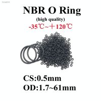 ☁✶ 20pcs O Ring Gasket CS0.5mm OD 1.7 61mm NBR Automobile Nitrile Rubber Round O Type Corrosion Oil Resistant Black Seal Washer