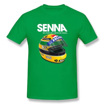 Men tshirt Mens Clothing Short TEE Ayrton Senna Helmet 1 Race Car Custom T-shirt  CELV