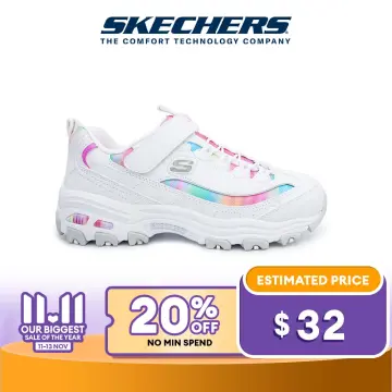 Girls on sale white sketchers