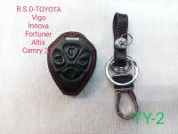 AD.ซองหนังสีดำใส่กุณแจรีโหมดตรงรุ่น TOYOTA Vigo/Innovva/Fortuner/Altis/Camry2.0