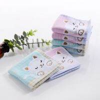 ┅▩▼ 1pcs Comfortable Cotton Children Kids Towel Super Soft Kids Cute Kittens Strong Water Absorbing High End Towel High Quality