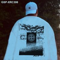 Stone Island Autumn STONE ISLAND Summer Ruins Round Neck Sweater Loose Print Male And Female Couples Large Size