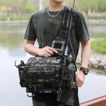 Men Fishing Tackle Bag Single Shoulder Crossbody Tactical Waist