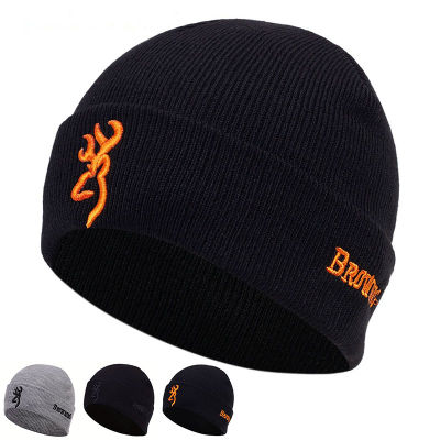 Fashion Embroidered Knitted Hat Winter Unisex Outdoors Warm Hats Hip Hop Outdoor Windproof Beanie Hat Wool Caps Riding Cap