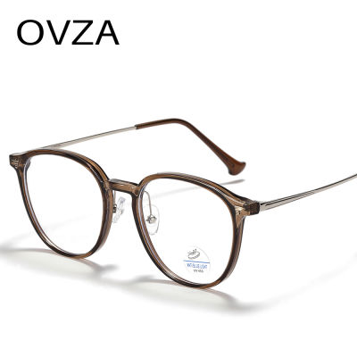 OVZA แว่นคอมพิวเตอร์ทรงกลมสไตล์ย้อนยุคสำหรับผู้หญิง S1084ผู้ชายป้องกันบลูเรย์กรอบแว่นตา2023ใหม่