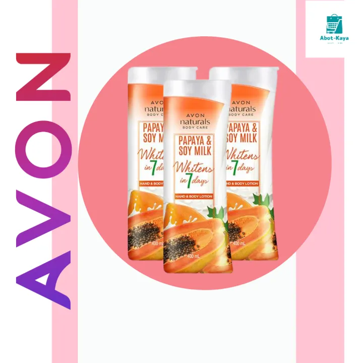 AVON Naturals Papaya & Soy milk Lotion 400ml ( 3 BOTTLES