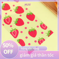 ?【HOT SALE】MUXI ถุงคุกกี้พร้อมเนกไท50ชิ้นแพ็คอาหารทำมือขนมสตรอเบอร์รี่ผลไม้น่ารักอุปกรณ์สำหรับงานปาร์ตี้