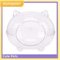 KUANGQIAN กล่องใส่หนูแฮมสเตอร์โปร่งใสทหารอาบน้ำกรงห้องน้ำของเล่น Gerbil