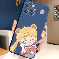 สำหรับ iPhone 13 Pro Max 12 11 XR XS 7 8 Plus SE 2020เคสโทรศัพท์น่ารักเซเลอร์มูนคริสตัล Chibiusa โอนเงินมือเลนส์กล้องป้องกันกรอบสี่เหลี่ยมขอบปก