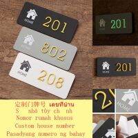 โมเดิร์น3D ป้ายบ้านเลขที่ Board แผ่นแผ่นแท็บเล็ตกันน้ำ Gold Custom House หมายเลข