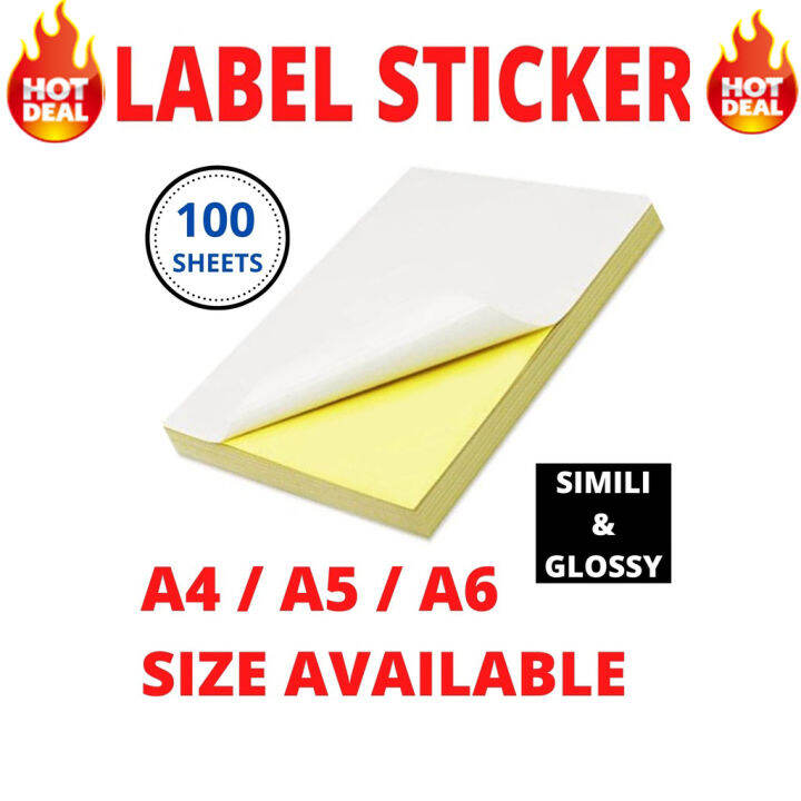 Printable Sticker a4 vinyl stickers waterproof paper 100/50pcs Matte Glossy & Kraft A4 A6 90gsm