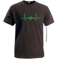 Coffee Green Electrocardiogram Oversize T Shirt Vintage Cotton Cool Printed T Shirts Top Men Retro Funny Short Sleeve Tshirt