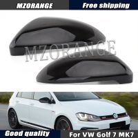 ฝาปิดกระจกมองข้างมองหลังสำหรับ VW Golf 7 MK7 7.5 GTI สำหรับ Touran 2013-2020เคสกระจกสีดำสว่างอุปกรณ์เสริมรถยนต์