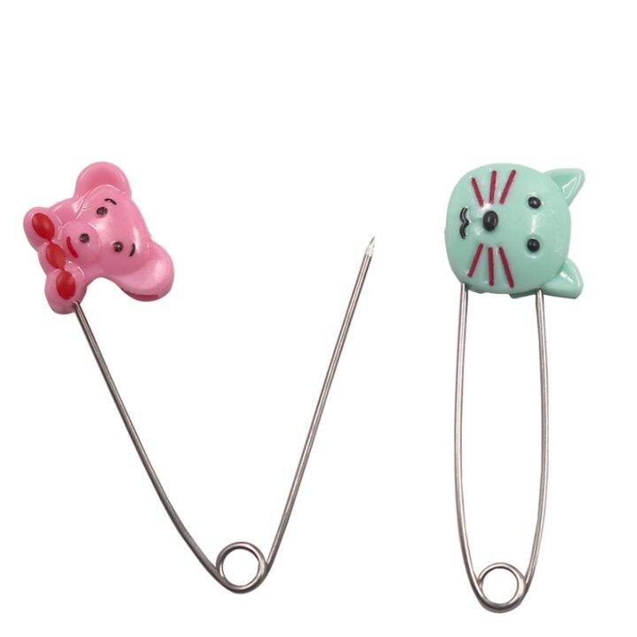 10pcs-stainless-steel-safety-pins-kids-cloth-nappy-locking-brooch-buckles-baby-care-shower-diaper-clips-holder-diy-craft