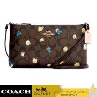 กระเป๋าสะพายข้าง COACH C7425ZIP TOP CROSSBODY IN SIGNATURE CANVAS WITH VINTAGE MINI ROSE PRINT   (IMOSN)