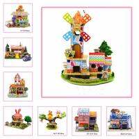 YDIJEJ ปริศนา3D 3D Castle Model Puzzle ของเล่น สวนในสวน ปราสาทในบ้าน ของเล่นโมเดลบ้านจิ๋ว การ์ตูนลายการ์ตูน ถังเก็บน้ำ 3D Puzzle House Model Toys อนุบาลอนุบาล