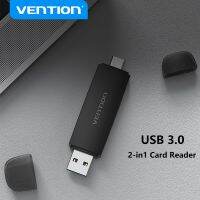 Vention 2 In 1เครื่องอ่านการ์ด USB3.0ประเภท C ถึงเครื่องอ่านการ์ดการ์ดเอสดีทีเอฟขนาดเล็กสำหรับแลปท็อปโทรศัพท์ OTG อะแดปเตอร์เมมโมรี่การ์ดเครื่องอ่านการ์ดอัจฉริยะ