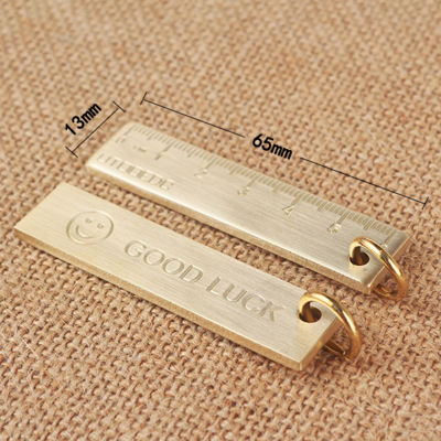 0-6cm Metal Ruler Small Brass 0-6cm Key Pendant Ruler Small Copper Ruler Portable Drawing Office Stationery