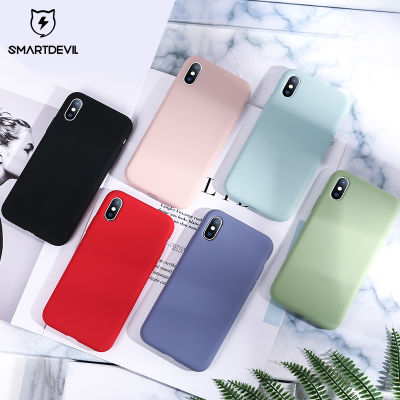 SmartDevil เคสโทรศัพท์สำหรับ iPhone 12 Pro Max 11 7 8 Plus XR X XS SE2020สีทึบซิลิโคนคู่สีลูกอมน่ารักนุ่มง่าย