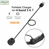 Migeet สาย Xiaomi Mi สายชาร์จแบตเตอรี่ USB ยาว1เมตร,สายอะแดปเตอร์5 6 7ระบบชาร์จแม่เหล็กสายสายรัดข้อมือนาฬิกาข้อมืออัจฉริยะ NFC สร้อยข้อมือสำหรับ Miband 6 7