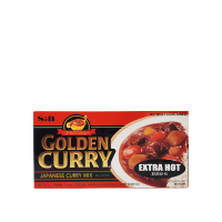 แกงกะหรี่ชนิดก้อนรสเผ็ดมาก [ตราเอสแอนด์บี] น้ำหนัก 220 กรัม Golden Curry Sauce Mix Extra Hot [S&amp;B] 220 g.