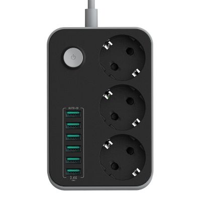LDNIO EU Plug Smart Electrical Socket Extension Power Strip 3.4A 4 USB Charger Adapter 6 Outlet Surge Protection Switch Home