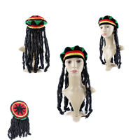 Reggae Dreadlocks Coaplay หมวกจาเมกา Rasta ผู้หญิงผม Beanies หมวกผู้ชายถักวิกผมถักเปียหมวก H Allowmas พรรคอุปกรณ์เสริมของขวัญ