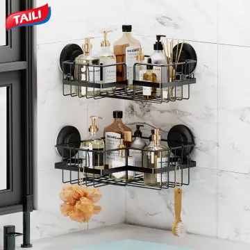TAILI Shower Caddy Drill-Free with Vacuum Suction Cup Removable Shower Shelf Storage Basket for Shampoo & Toiletries, Kitchen Bathroom Bedroom