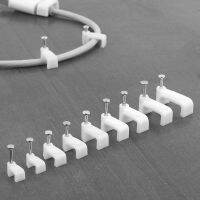 100PCS Flat Nail Clip Cable Clips 4mm/6mm/7mm/8mm/9mm/10mm/12mm/14mm Wire Management Electrical Cord Tie Holder Cable Clips