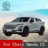 (ที่ตัดโครเมี่ยม CHONGQINGHANGQINSHANG) สำหรับ Chery Omoda C5 5 FX 2022 2023ตัวประตูด้านข้างรถตกแต่งตัวเสาหน้าต่างสีโครมฝาครอบสแตนเลสตกแต่ง