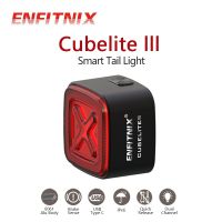 Enfitnix ไฟท้ายจักรยานอัฉริยะ Cubelite III แสงที่สว่างเป็นพิเศษเตือนเบรกไฟท้ายสายชาร์จยูเอสบีแอลอีดีไฟเตือนกลางคืน