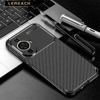 Lereach เคสฝาหลังซิลิโคนนิ่มทำจากคาร์บอนไฟเบอร์กันกระแทกกันรอยขีดข่วนใหม่สำหรับ Huawei nova 11 Pro 11pro เคสโทรศัพท์