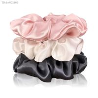 ♣☌◕ YANRONG 3PCS 100 Natural Silk Solid Color Hair Ties High Quality Hair Scrunchies (22Momme) Women Big Hairbands Hair Accessories