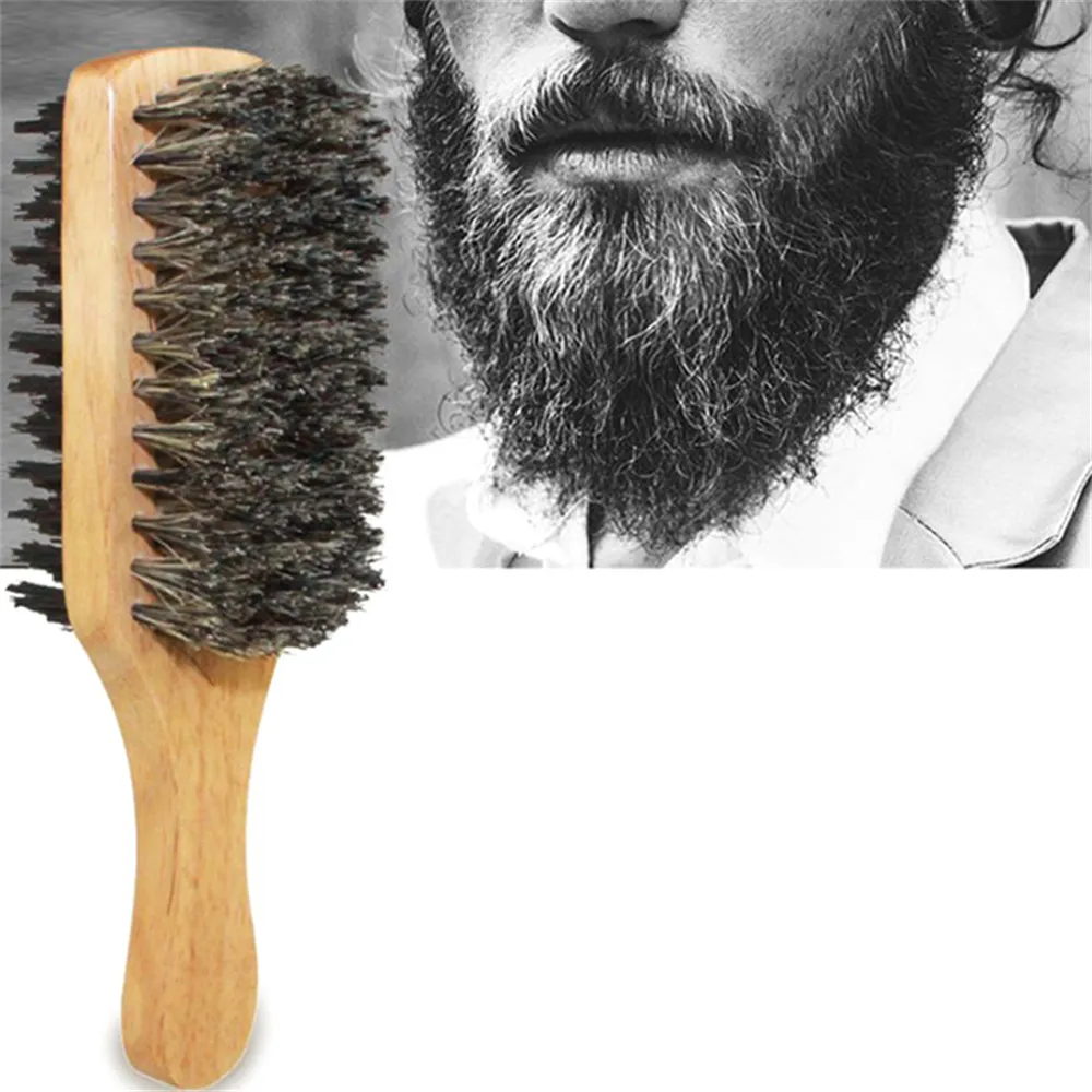 Double Side Beard Brush Boar Bristle Wooden Handle Men's Shaving Comb Clean  Brush Barber HairBrush Hairdresser Tools | Lazada Singapore