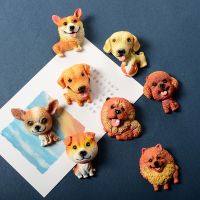 ☂ 3D fridge magnet puppy Cartoon pet dog cute animal creative message post creative magnet refrigerator paste refrigerator magnets