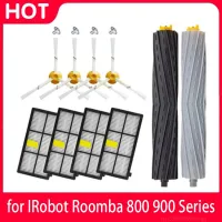 ถุงหูรูดตัวกรอง Hepa แปรงด้านข้างหลักสำหรับ Irobot Roomba 800 900ชุด860 870 880 890 960อุปกรณ์เสริมชิ้นส่วนเครื่องดูดฝุ่นหุ่นยนต์