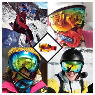 UV Protection Large Spherical Ski Goggles Interchangeable Lens Snow Goggles For Adult Youth Unisex