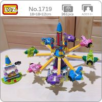 LOZ 1719 Dream Amusement Park Giant Stride Plane Playground Architecture DIY Mini Blocks Bricks Building Toy for Children no Box