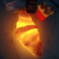 ♘✎◄ Croissant Shaped Bread Light Cake Store Simulation Croissant Cross Lamp LED Night Light For Home Room Decoration Kids Gifts