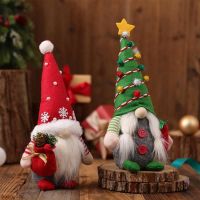 【CW】 Christmas Decoration Doll Handmade Swedish Tomte Plush Gnome Santa Elf Ornaments Scandinavian Style For Home Decor