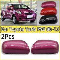 2ชิ้น P90รถยนต์ Toyota Yaris Hatchbck Genral รุ่น2008-2013กระจกมองหลังครอบกระจกปีกรถยนต์ปลอกหุ้มหัวปั๊มขวดสี
