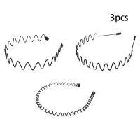 1/2/3ชิ้นที่คาดผมเหล็กโลหะสีดำสำหรับผู้ชายและผู้หญิงสายรัดศีรษะห่วงวงสีดำความกว้าง5มม. สายรัดศีรษะแนวสปอร์ตแฟชั่นเครื่องประดับผม