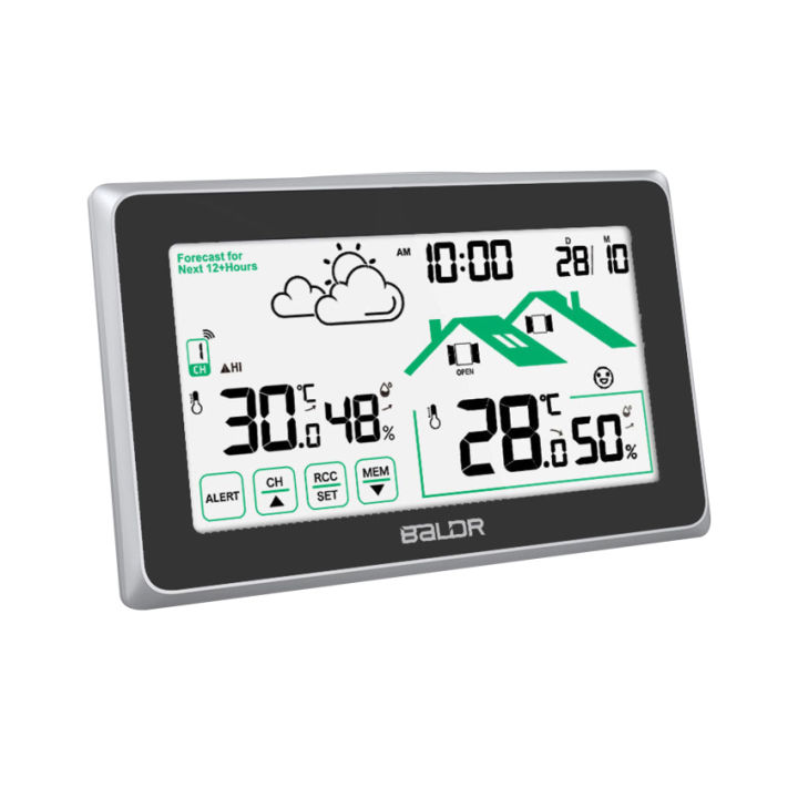 stazione-meteo-วิทยุ-sencuseo-no-igrometro-wireless-termometro-con-schermo-lcd-previsioni-meteo-ต่อ-interni-ed-มุ้งลวดข้อมูล-ora-allarme-precoce