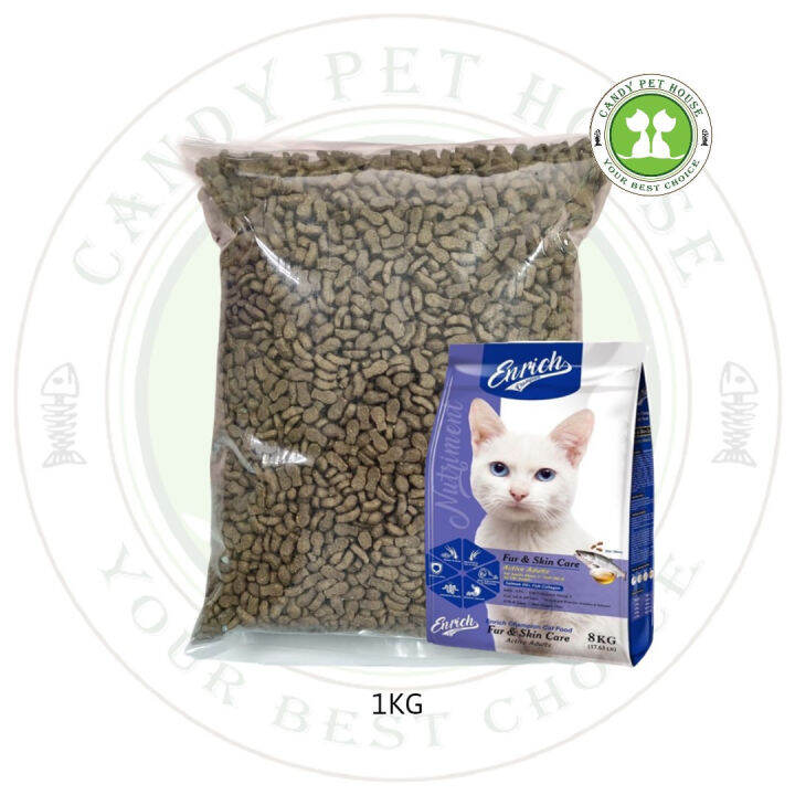 Enrich Fur & Skin Care Active Adult Cat Food 1kg Repack | Lazada