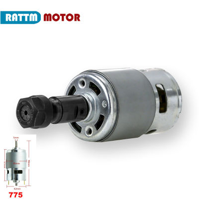 12-36V 775 DC Spindle Motor with ER11 Extension Rod Ball Bearing for CNC Router Machine 1610 (Pro) 2417 3018