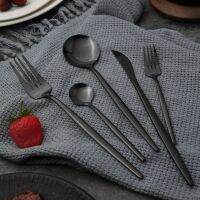 （glistening shop）ขายส่ง30ชิ้นสีดำ Flatware ชุด Forkset เครื่องเงินชุดอาหารเย็น DishwasherTableware