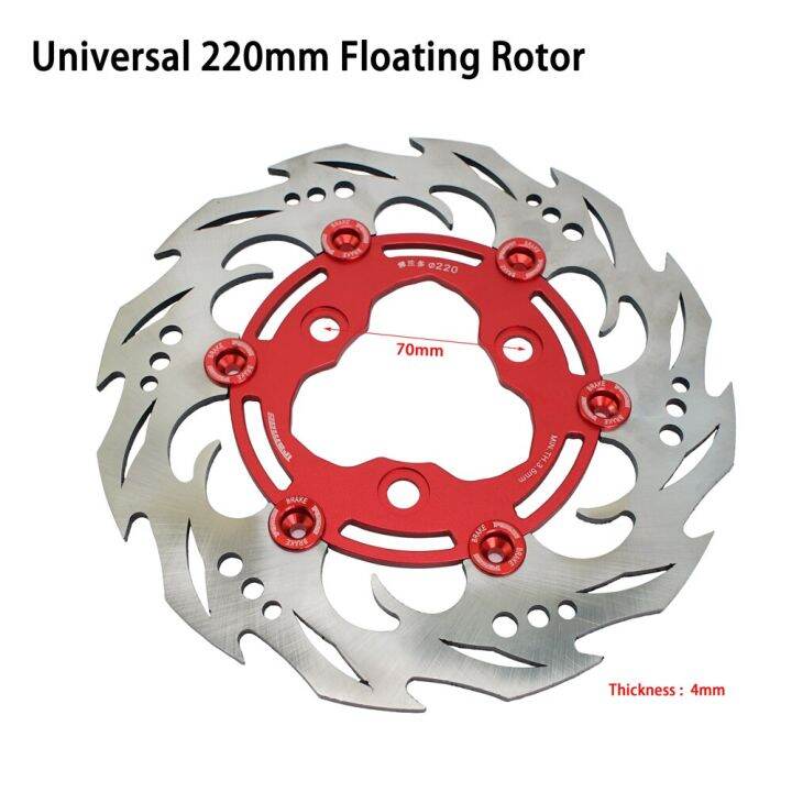 Universal 220mm Motorcycle Floating Disk Hole Pitch 70mm Brake Disc For Honda Yamaha Aerox