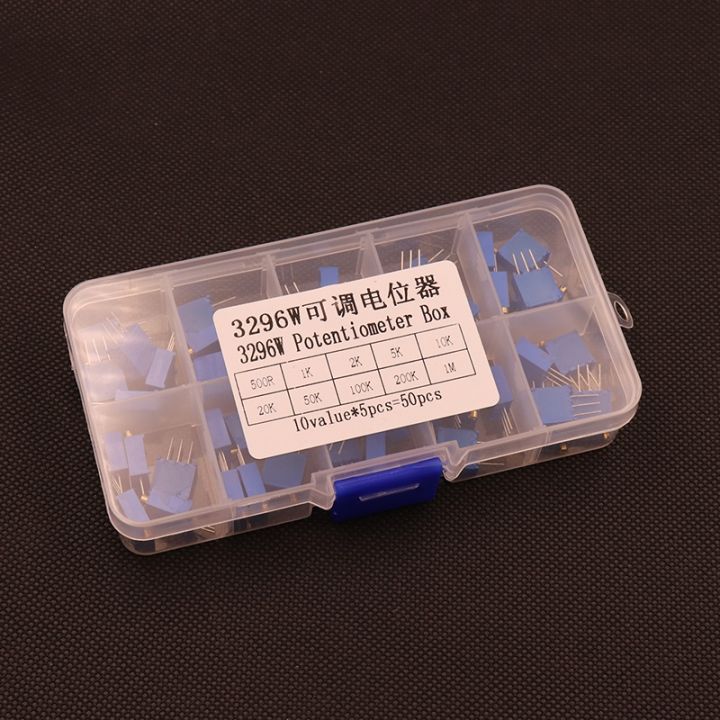 50pcs-10valuex5pcs-3296w-multiturn-trimmer-potentiometer-kit-high-precision-variable-resistor-500r-1k-2k-5k-10k-50k-100k-1m